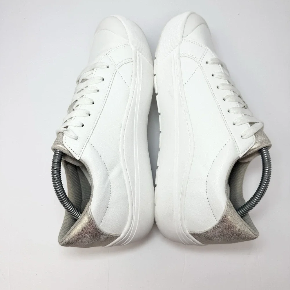 Dr Scholl's Women's Time Off Sneaker Size 9.5M White Gold Faux Leather - Picture 9 of 13